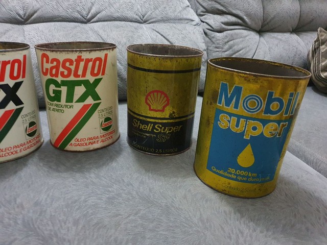 Antiguidade latas oleos antigas enfeites decoracao - Foto 6