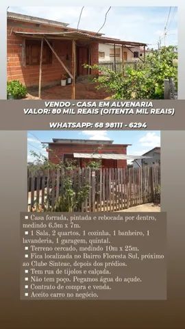 Captação de Casa a venda na Estrada da Floresta, Floresta Sul, Rio Branco, AC