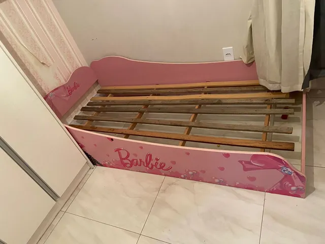 Cama De Criança Barbie Rosa C/colchão Para Quarto Infantil