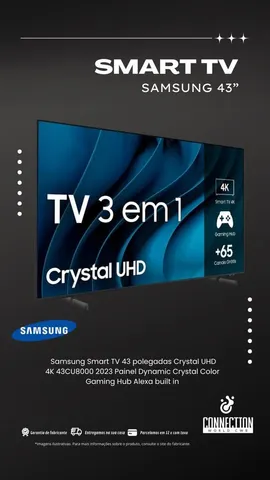 Smart TV Crystal 65 4K UHD Samsung CU8000 - Alexa built in, Samsung Gaming  Hub, Painel Dynamic Crystal Color