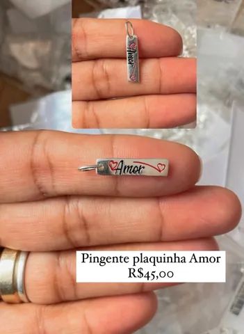 Pingentes plaquinhas de prata 925 legítima  - Foto 2