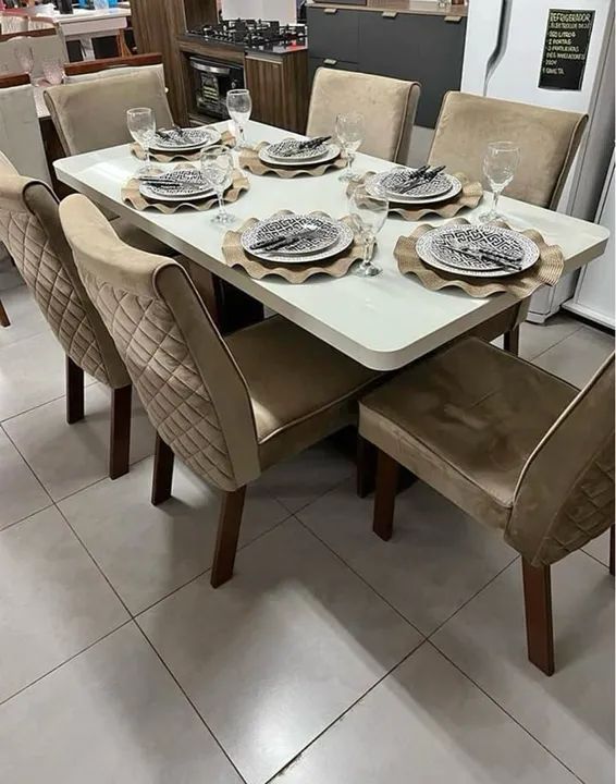 Jogo de mesa 6 cadeiras nova  - Foto 2