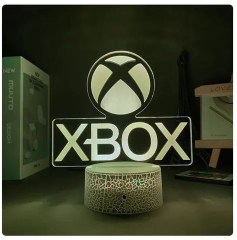 Luminária de Acrílico Modelo Xbox com 7 Modos de Cores - Foto 3