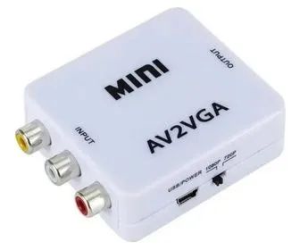 Conversor Áudio e Vídeo AV2 Para VGA: Ps1 Ps2 Xbox Dvd Vhs