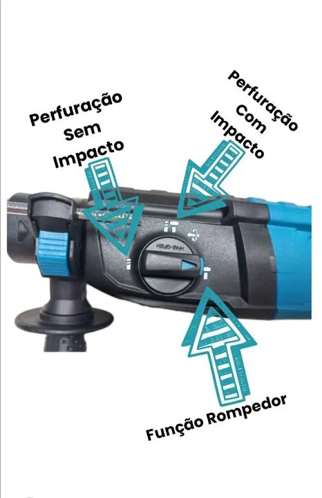 Martelete Profissional Rompedor-Perfurador 850W-220V C/ Maleta e acessórios  - Foto 6