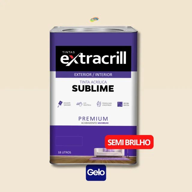 Tinta Acrilica Semi Brilho / Acetinado Extracrill 18L Premium Lavável - Foto 2