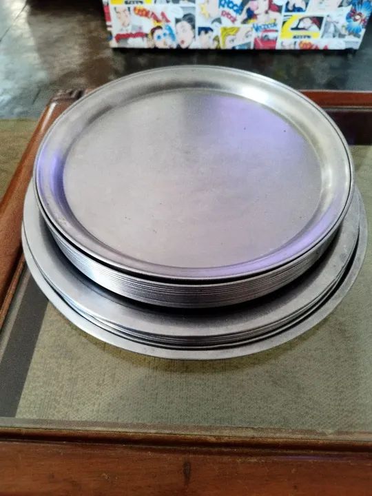 Bandeija Inox lote 3 tamanhos 35/40/45cm - Foto 3