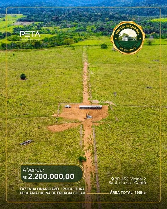 Fazenda Financiável | Psicultura | Pecuária | Vicinal 2 - Cantá 