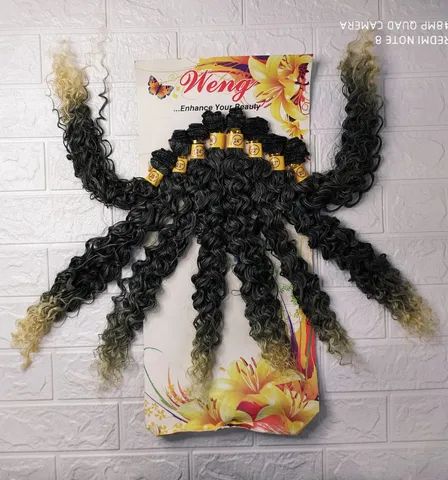 Cabelo Organico Weng 60cm 260g 8 Tela O30g00a Ondulado - Cor ( T1b/613 ) - Foto 3