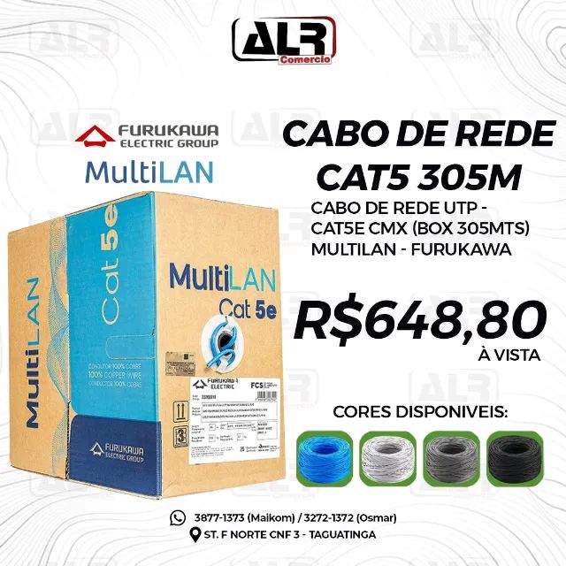 CABO DE REDE CAT5E FURUKAWA MULTILAN 100% COBRE