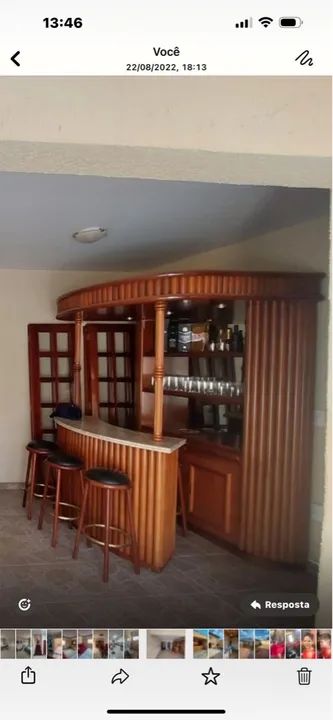 Armário de Bar em Madeira Mogno