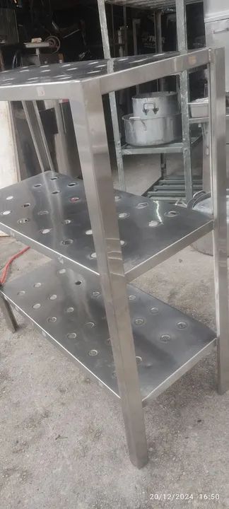 Estante industrial INOX com 3 prateleiras"LEIA"