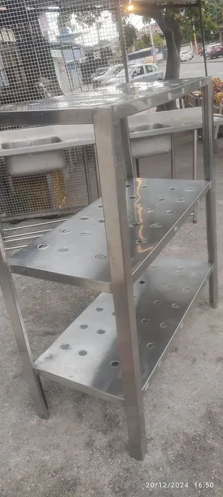 Estante industrial INOX com 3 prateleiras"LEIA" - Foto 6