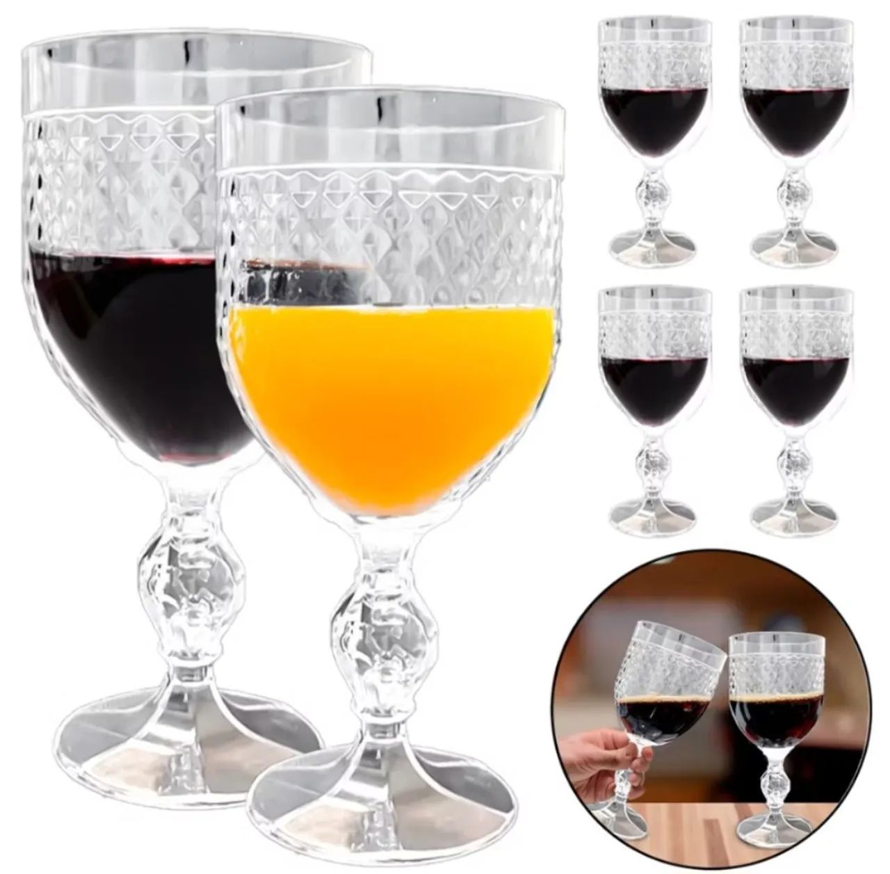 Jogo de Taças de Acrílico 400 ml - 6 Peças