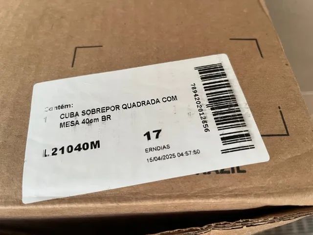 Cuba Slim Sobrepor Deca Quadrada Mesa 40cm Branco L.21040.M.17 - Foto 2