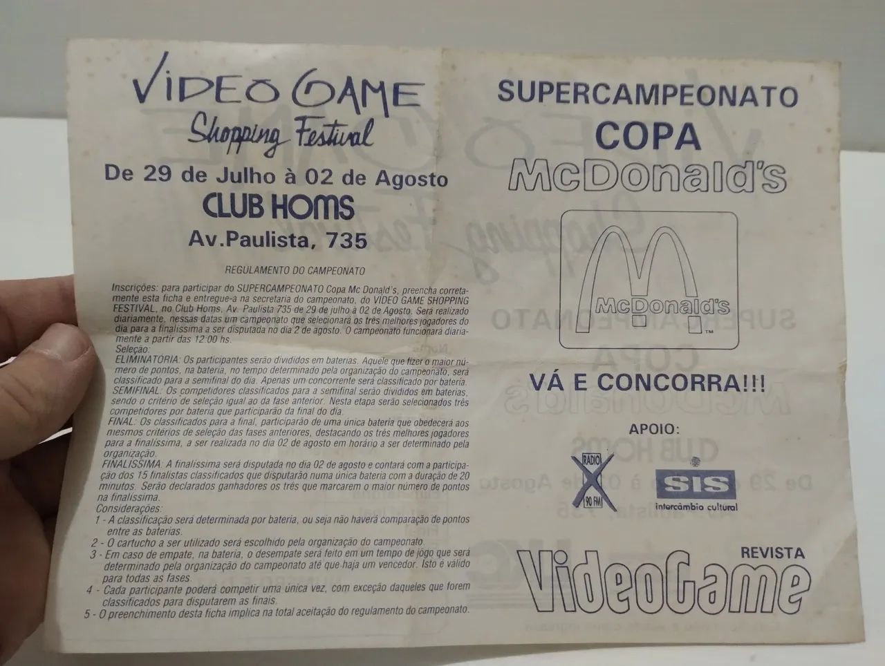 Folhetos Copa MC Donald's e Club Homs - (Revista VídeoGame Anos 90) - Foto 5