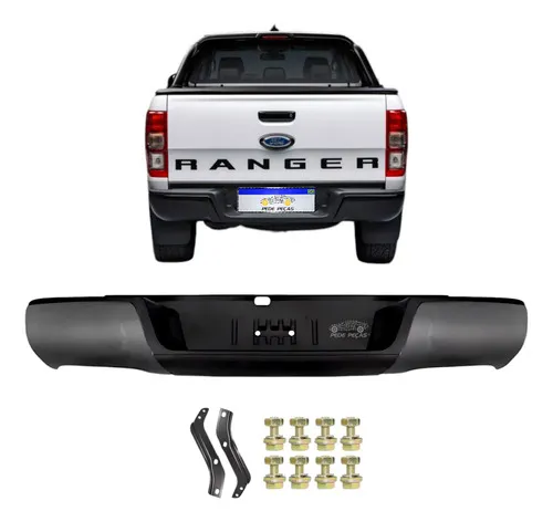 Parachoque Traseiro Ford Ranger 2012 2013 2014 A 2023 Preto