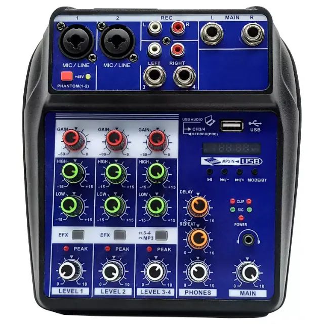 Mesa de Som Usb Mixer Mp3 Digital 4 Canais - E022658