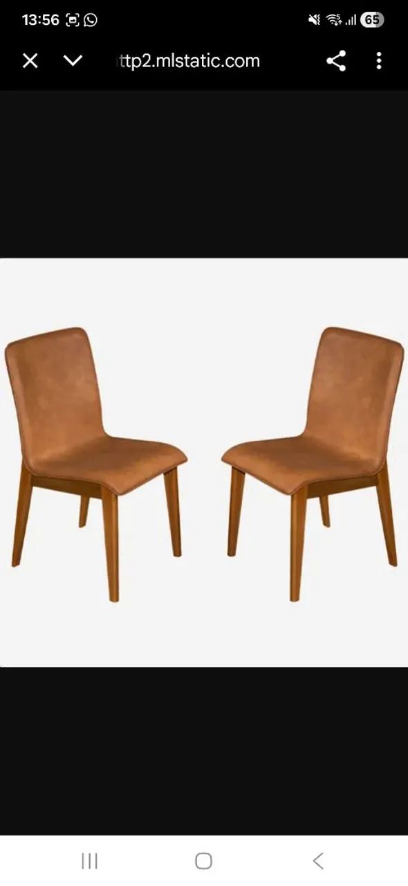 Cadeira estofada e madeira  - Foto 2