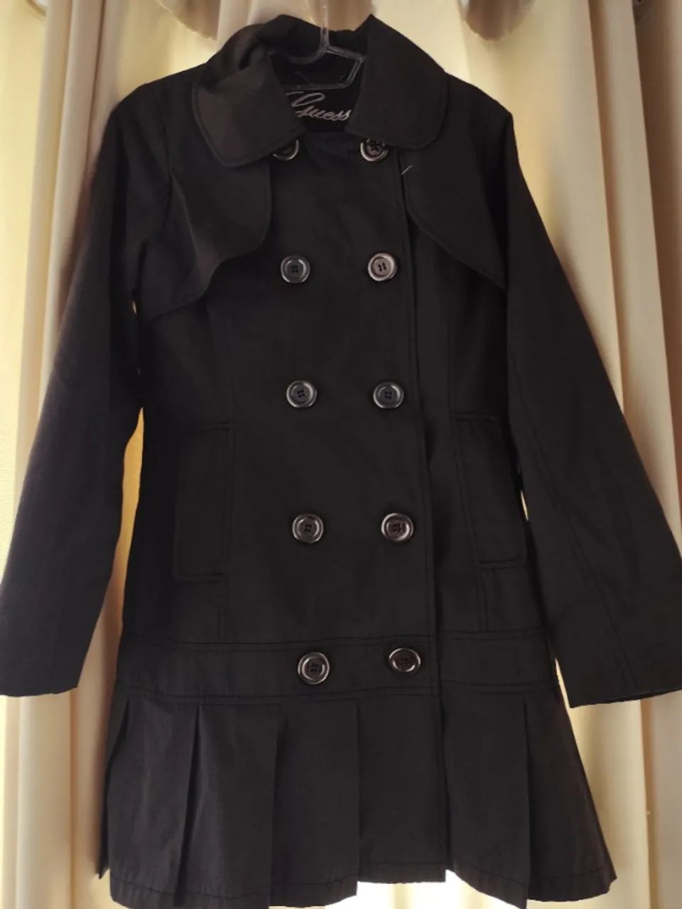 Casaco longo guess feminino preto tamanho 38 veste 40