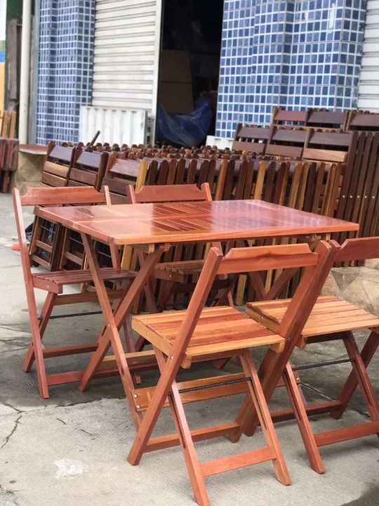 "Conjunto de Mesas Dobráveis Retráteis - Perfeito para Eventos e Festas!" - Foto 2