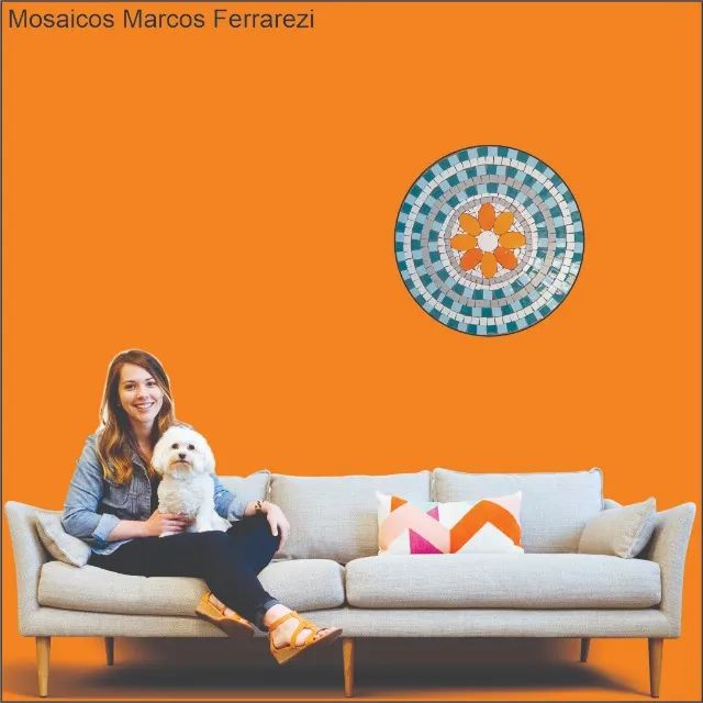 Mosaico mandala laranja - Foto 4