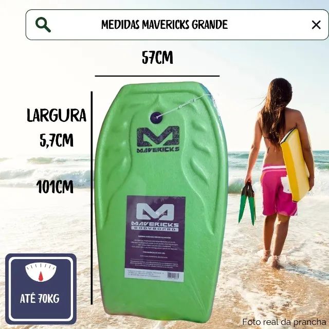 Prancha Bodyboard Master Mavericks Prancha de Surf Bodyboard p/Adulto c/ leash - Foto 6