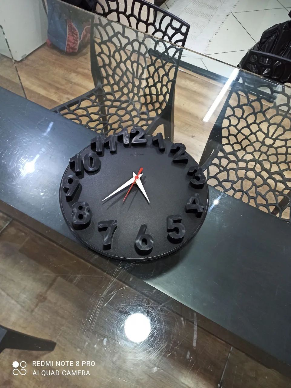 RELÓGIO DE PAREDE 3D REDONDO (PRETO)