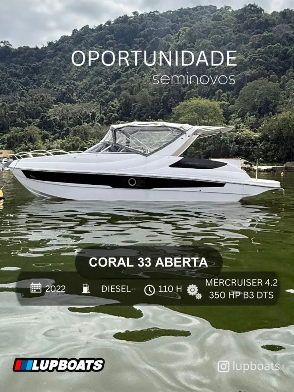 LANCHA CORAL 33 ABERTA DIESEL 2022 (PHANTOM, FOCKER, VENTURA, CORAL)