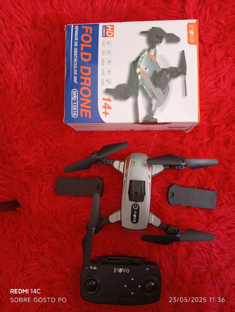 Drone Fold Ineva com Câmera HD e Sensor de Obstáculos