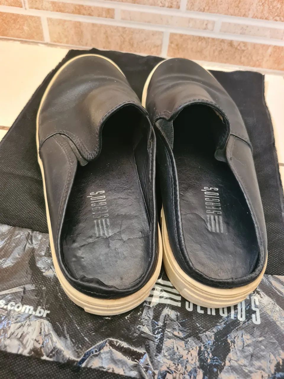 Sapatilhas mule Sergio's couro Masculinas - Foto 3