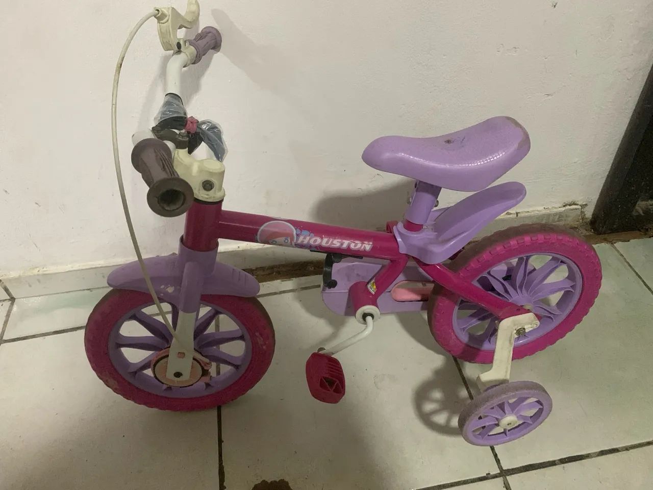 Bicicleta Infantil Houston Rosa e Lilás - Perfeita! - Foto 3