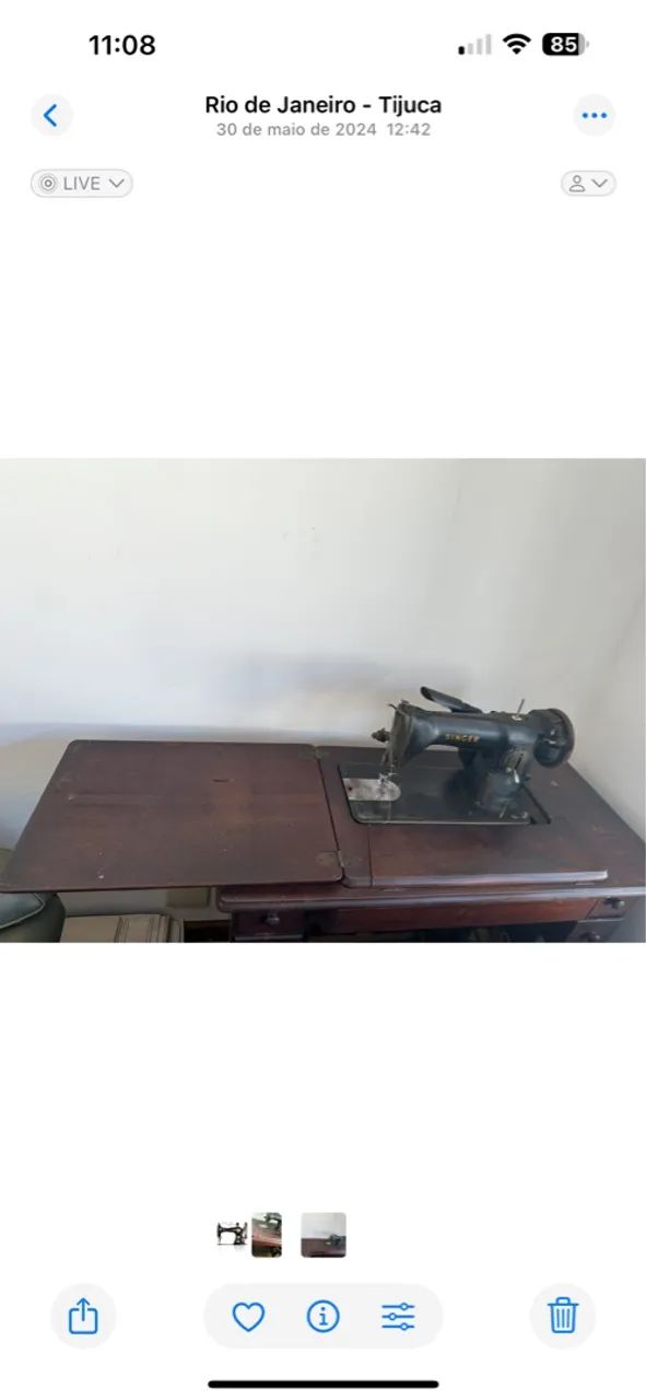 Máquina de Costura Singer Antiga - Foto 4