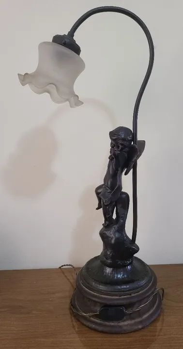 Maravilhosa Luminária / Abajur Querubim Petit Bronze - Foto 6