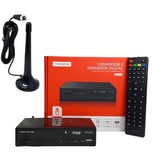 Kit Conversor Digital Com Antena Interna Tomate 