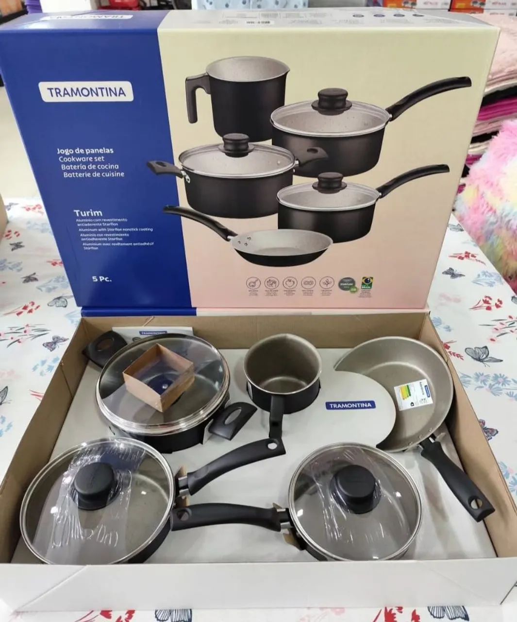 Jogo de Panelas Tramontina Turim Antiaderente 5 Peças