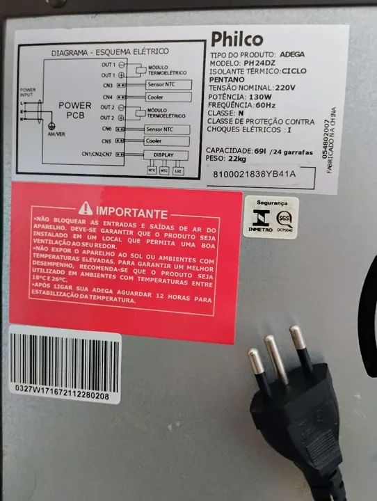 Adega Philco 2 portas - parte inferior não resfria - Foto 5