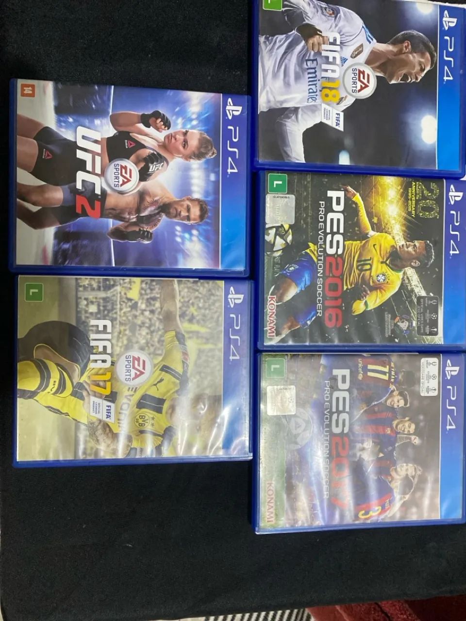 Jogos PS4 - UFC 2, FIFA 17, FIFA 18, PES 2016 e PES 2017