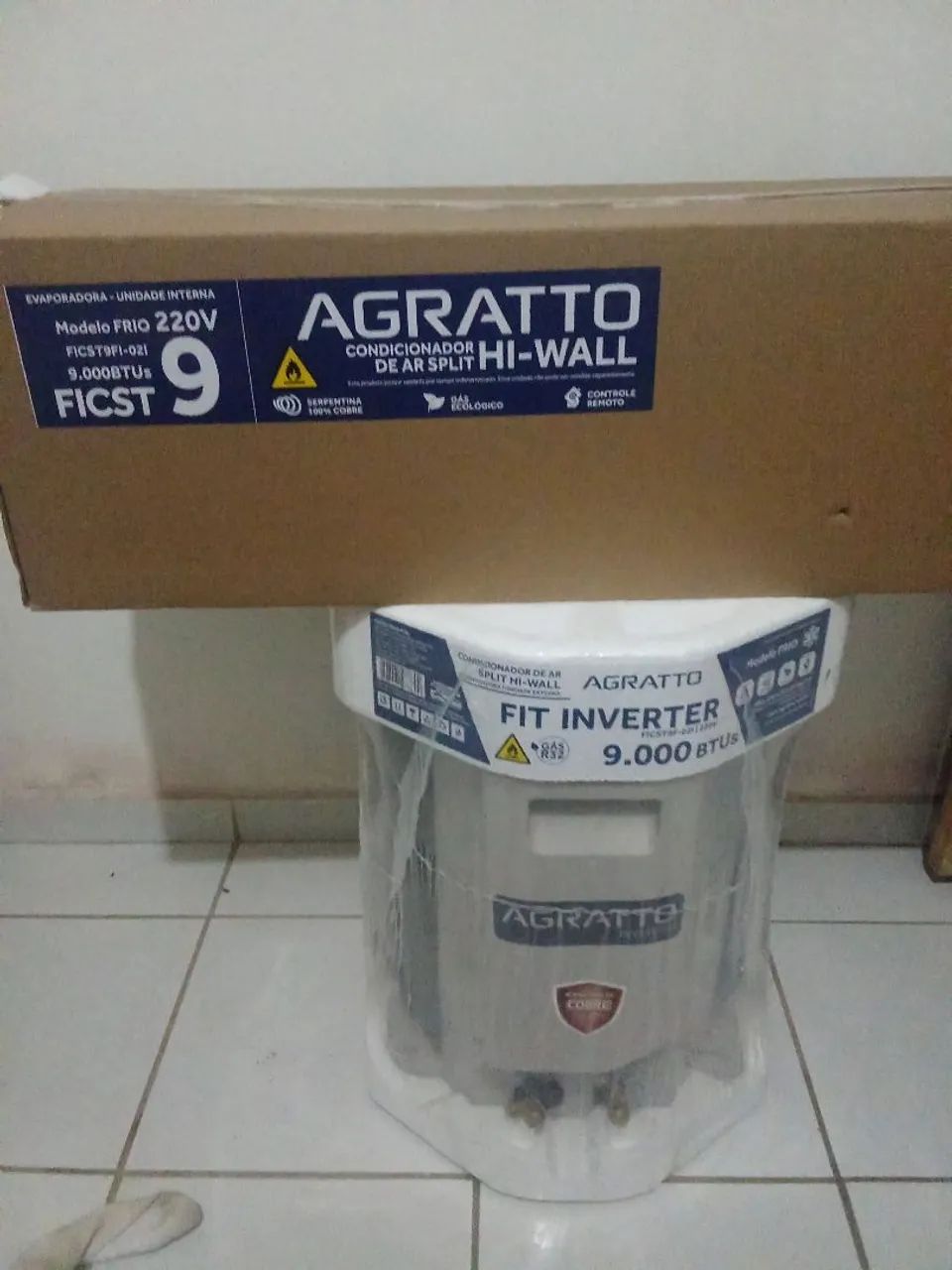 Ar Condicionado Split Inverter Agratto 9.000 BTUs - Novo - Foto 4