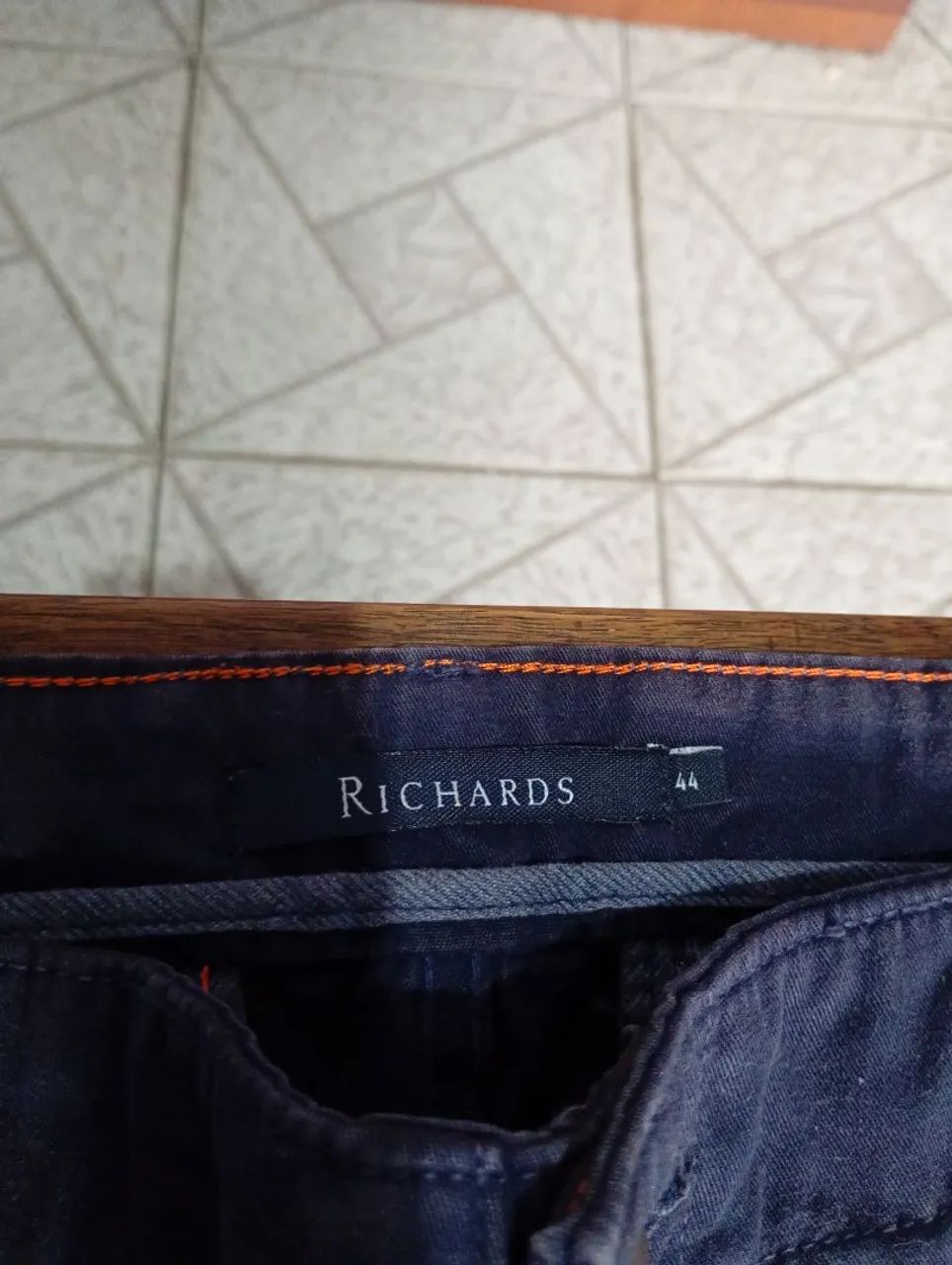 Calça Masculina Azul Marinho Richards 44 - Foto 2