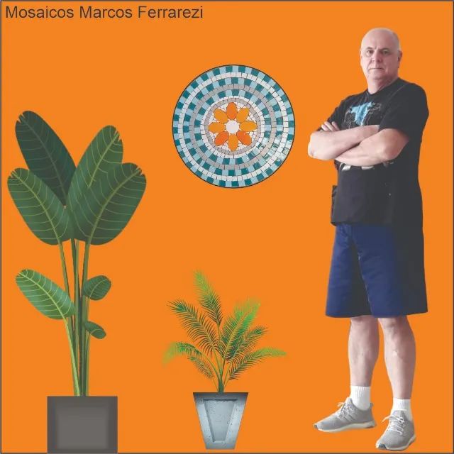 Mosaico mandala laranja - Foto 2