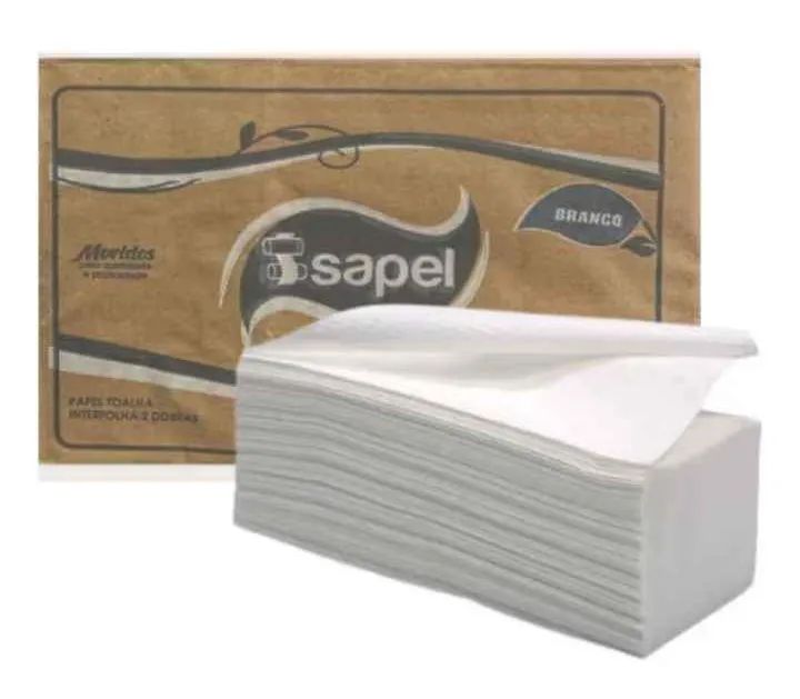 Kit 3 pacotes Papel toalha interfolha Isapel branco 2 dobras
