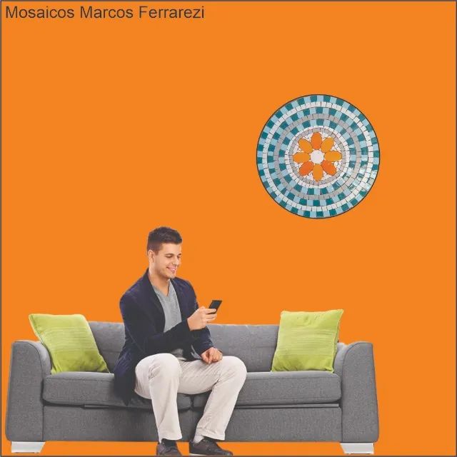 Mosaico mandala laranja - Foto 3