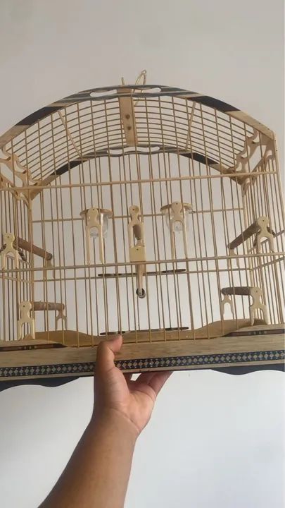 Gaiola passeadeira trinca ferro - Dourada - Foto 2