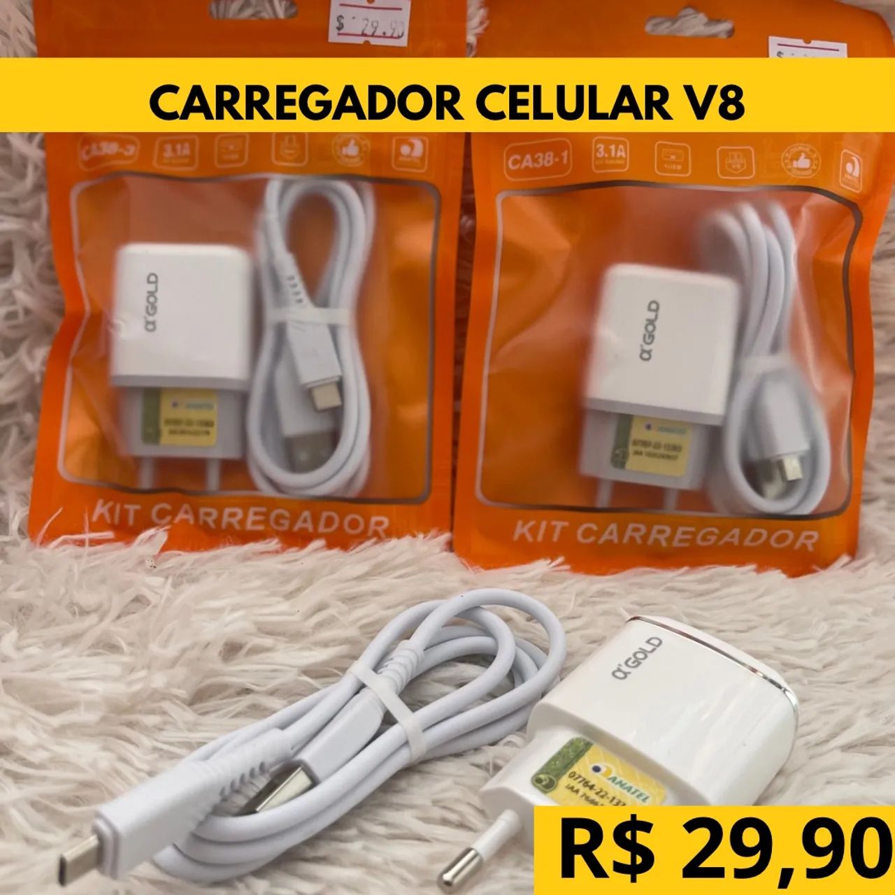 Carregador Celular V8 - Novo!