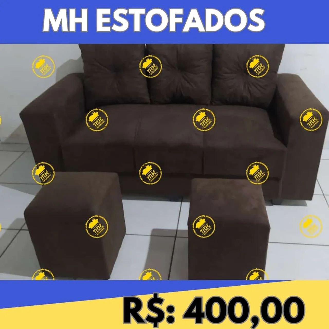 Sofá Vermelho com Puffs - Conforto e Estilo!65171907324163123