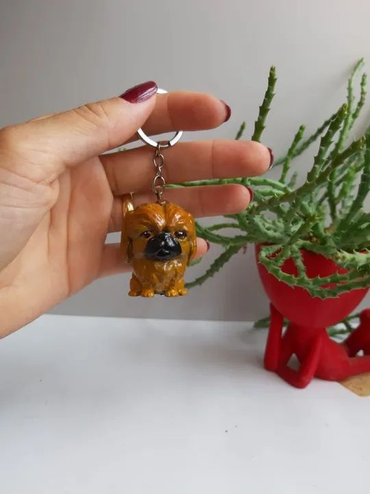 Lindo chaveiro pet raça Pequinês - Foto 3