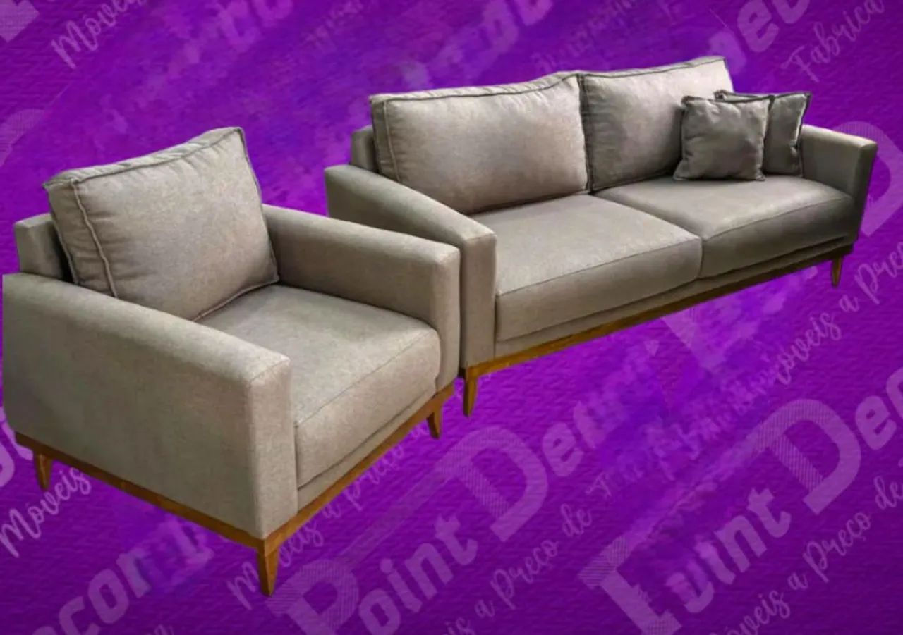 Conjunto de Sofá e Poltrona - Novo