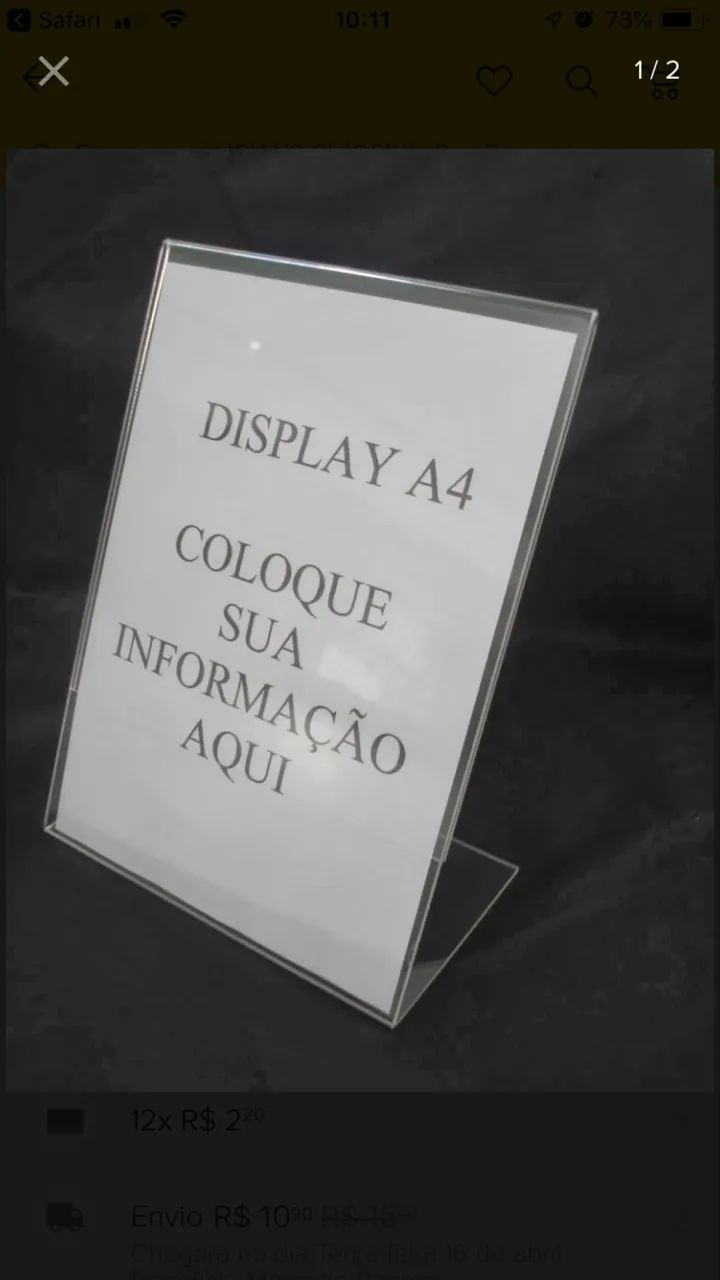 Display de mesa A4  acrílico  - Foto 2