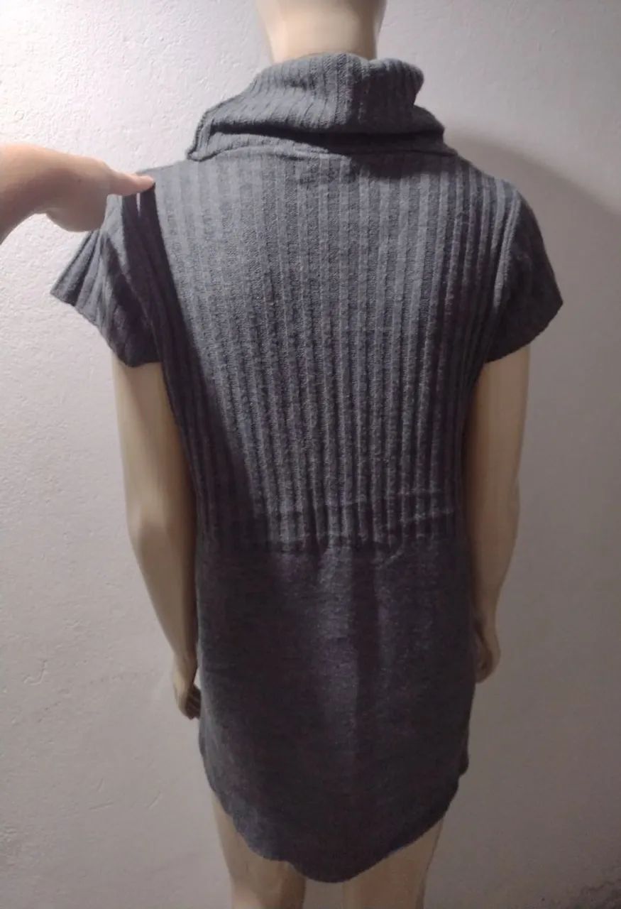 Blusão de tricô gola cowl - Foto 2